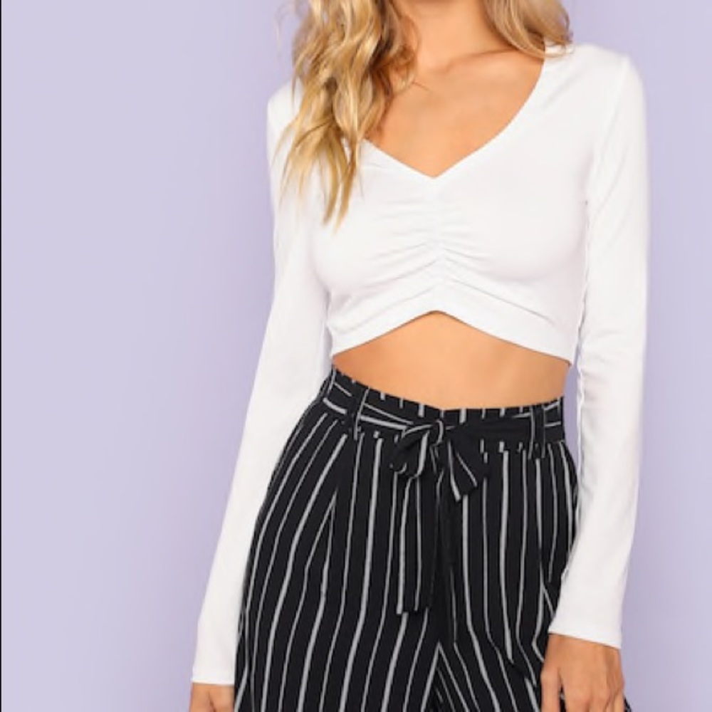 White Crop Top S